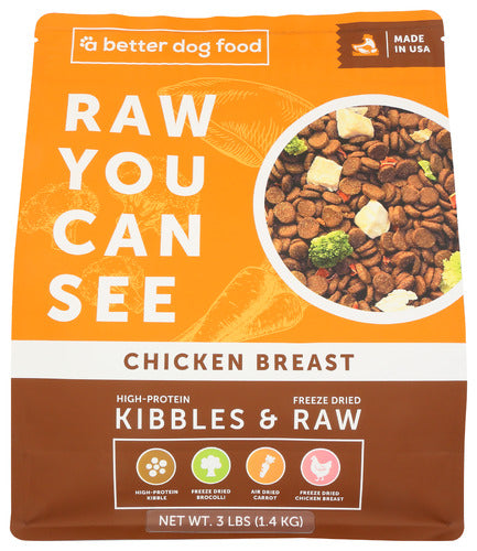 A BETTER FOOD: Kibbles and Raw Chicken Breast Dog Food, 3 lb