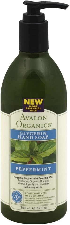AVALON ORGANICS: Glycerin Hand Soap Peppermint, 12 oz