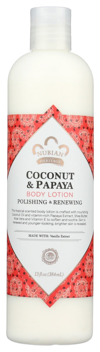 NUBIAN HERITAGE: Body Lotion Coconut And Papaya, 13 oz