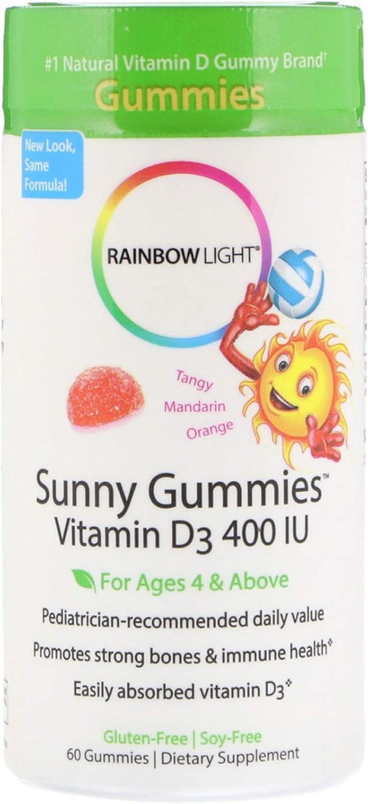 RAINBOW LIGHT: Vitamin D3 400iu Sunny Gummies Tangy Orange, 60 Gummies