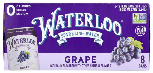 WATERLOO SPARKLING WATER: Water Sparkling Grape 8Pk, 96 FO
