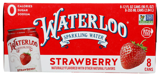 WATERLOO SPARKLING WATER: Water Sparkling Strawberry 8Pk, 96 FO