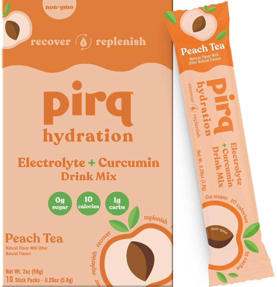 PIRQ: Peach Hydration Drink Mix, 10 pk