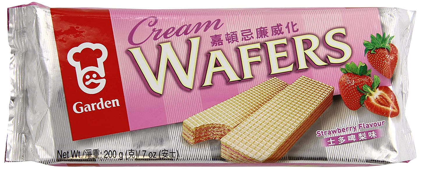 GARDEN: Cream Wafer Strawberry, 7 OZ