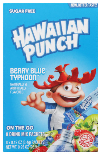 HAWAIIAN PUNCH: Berry Blue Typhoon On The Go 8 Drink Mix Packets, 0.95 oz