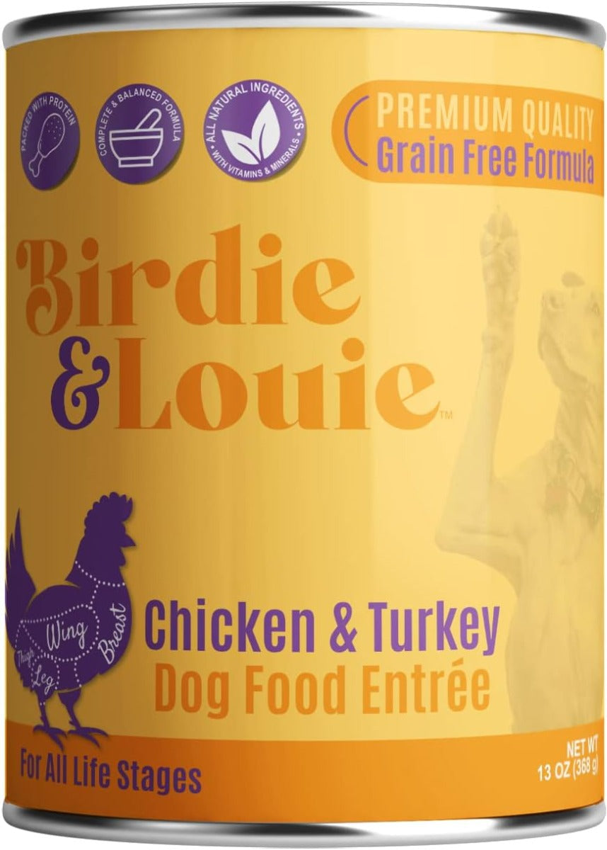 BIRDIE & LOUIE: Wet Dog Food Real Chicken and Turkey, 13 oz