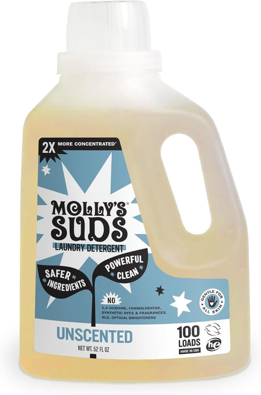 MOLLY SUDS: Unscented Liquid Laundry Detergent, 52 fo