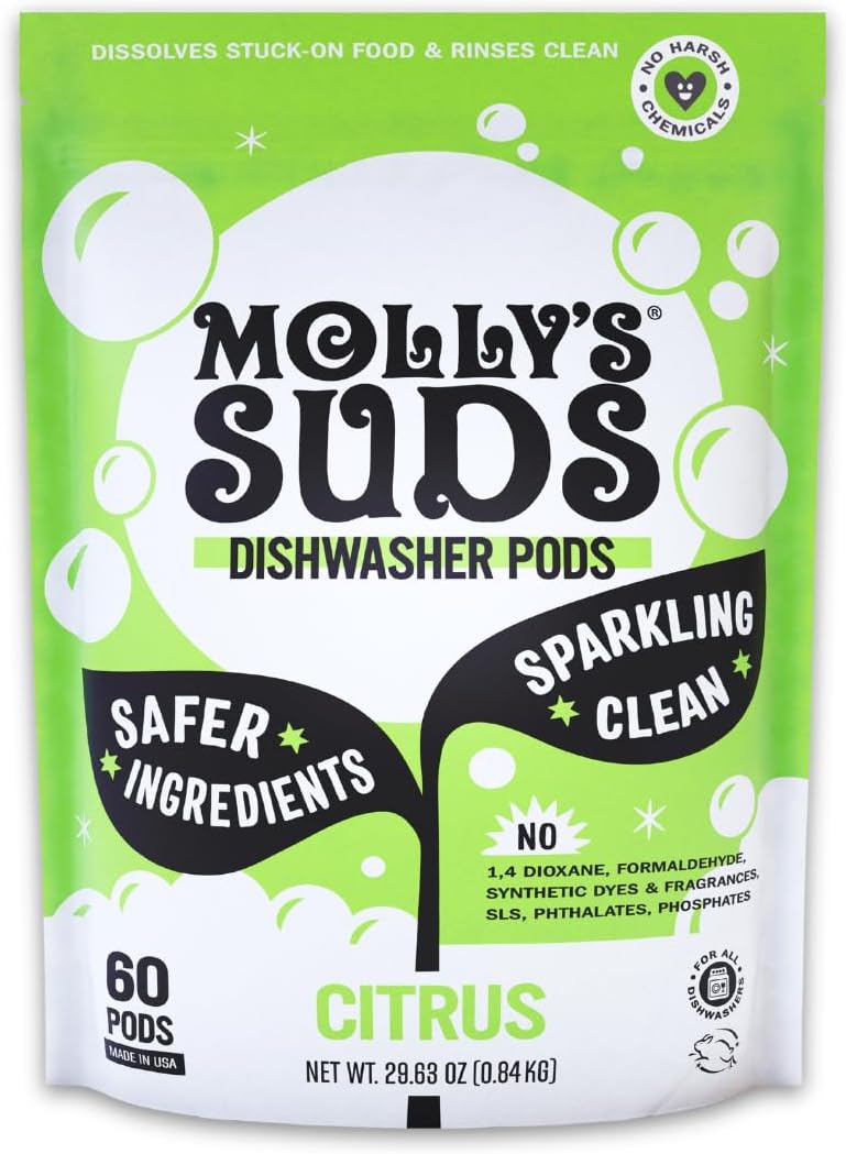 MOLLY SUDS: Citrus Dishwasher Pods, 29.63 oz