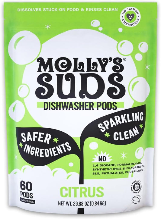 MOLLY SUDS: Citrus Dishwasher Pods, 29.63 oz
