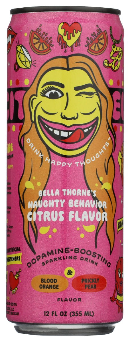 ILLICIT ELIXIRS: Bella Thorne's Naughty Behavior Citrus Flavor Sparkling Water, 12 fo