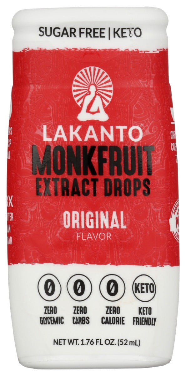 LAKANTO: Liquid Monk Fruit Sweetener Extract Drops Original, 1.76 oz