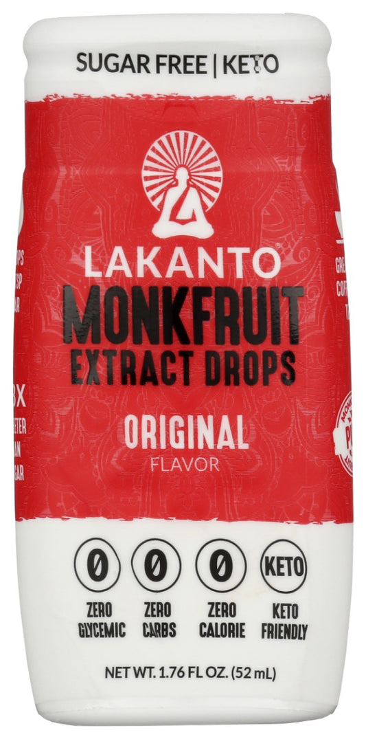 LAKANTO: Liquid Monk Fruit Sweetener Extract Drops Original, 1.76 oz