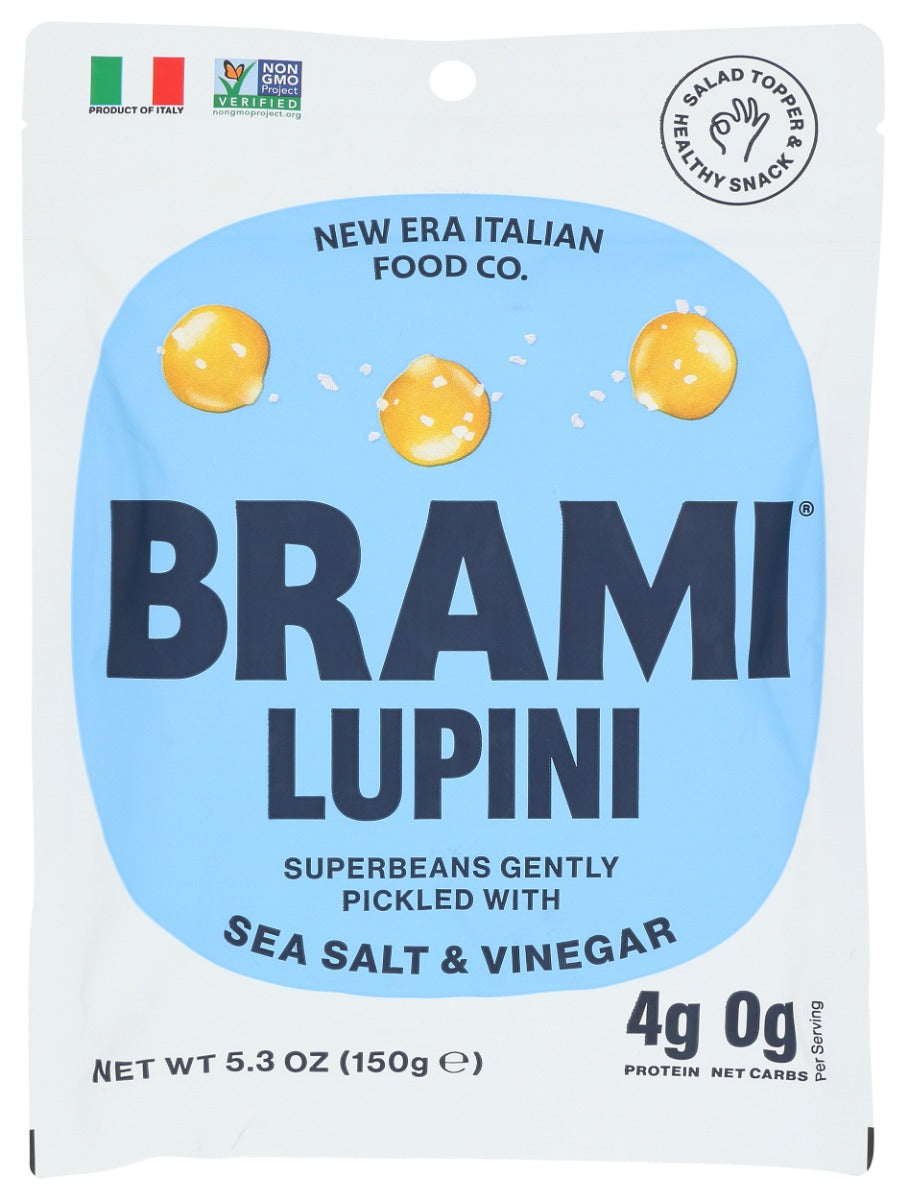 BRAMI LUPINI SNACK: Sea Salt and Vinegar Lupini Beans, 5.3 oz