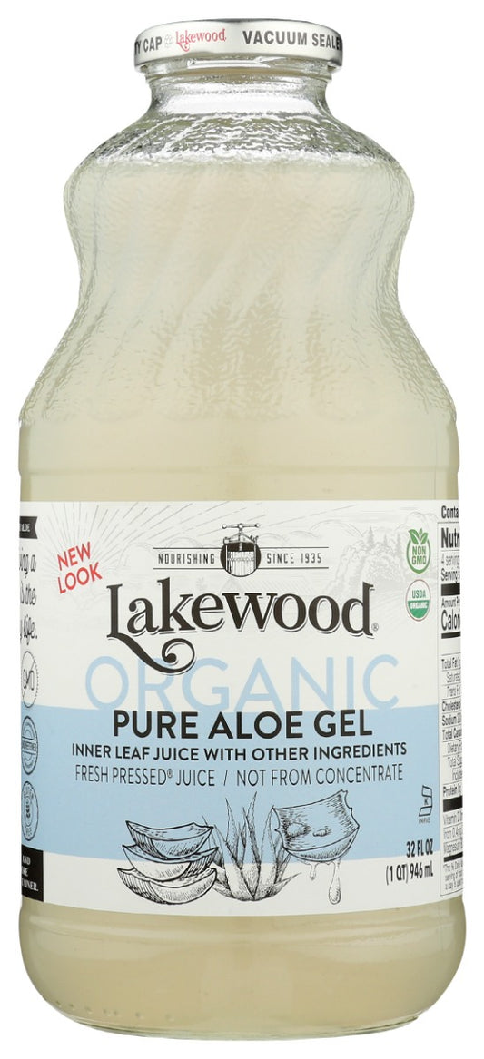 LAKEWOOD: Organic Pure Aloe Gel Juice, 32 fo