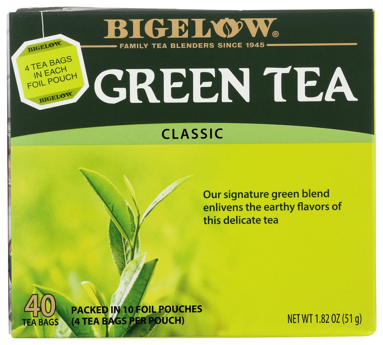 BIGELOW: Green Tea 40Bg, 1.82 oz