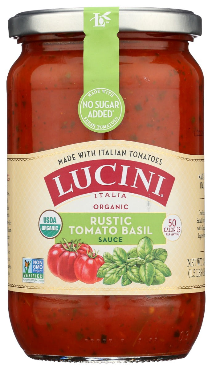 LUCINI: Organic Rustic Tomato Basil Sauce, 24 oz