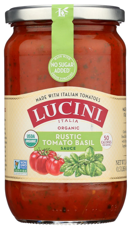 LUCINI: Organic Rustic Tomato Basil Sauce, 24 oz