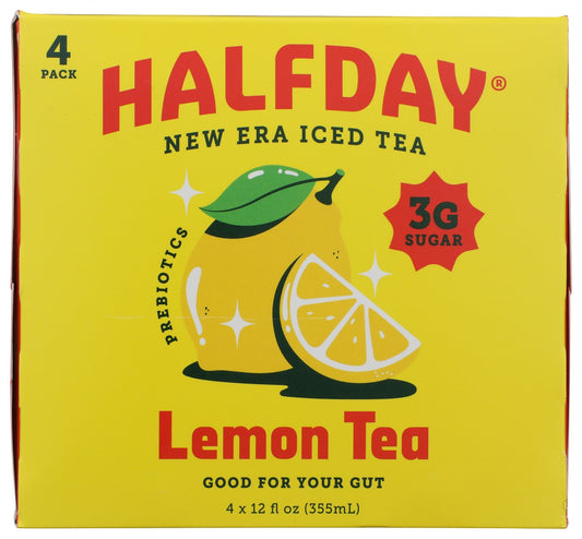HALFDAY: Lemon Prebiotic Iced Tea 4Pk, 48 fo