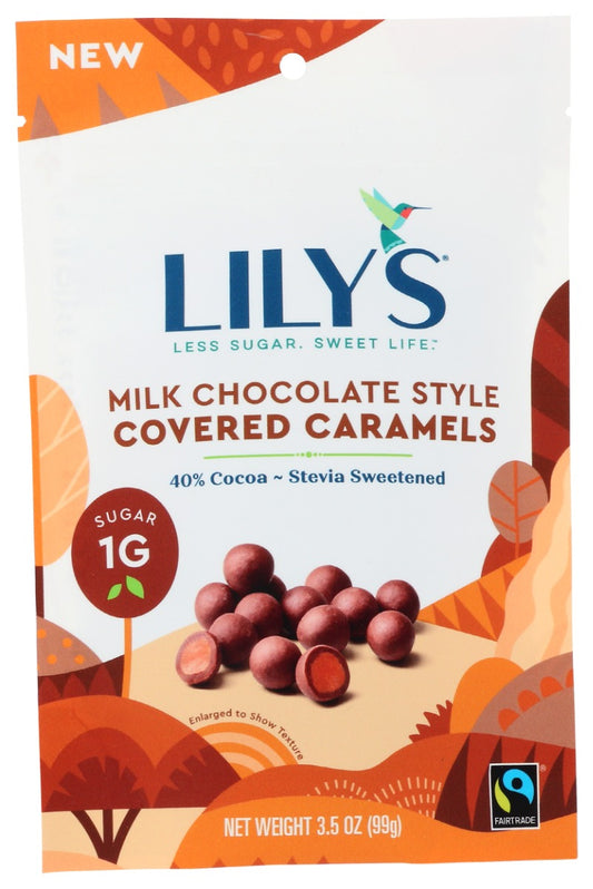 LILYS SWEETS: Milk Chocolate Style Covered Caramels, 3.5 oz