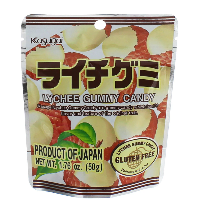 KASUGAI: Lychee Gummy Candy, 1.76 oz