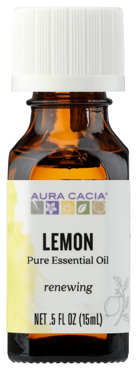 AURA CACIA: Lemon Essential Oil, 0.5 oz