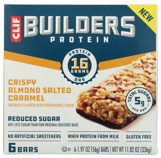 CLIF BUILDER: Almond Salted Caramel Protein Crisp Bar 6Pc, 11.82 oz