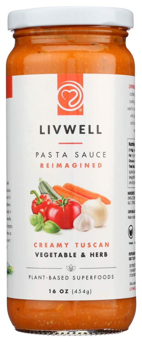 LIVWELL FOODS: Creamy Tuscan Vegetable and Herb Sauce, 16 oz