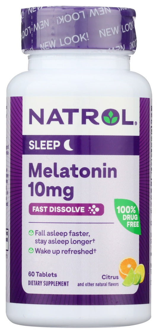 NATROL: Fast Dissolve Melatonin 10mg Citrus Flavor, 60 tb