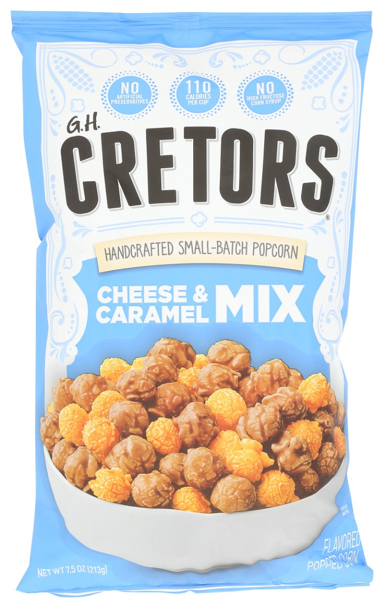 GH CRETORS: Cheese and Caramel Mix Popped Corn, 7.5 oz