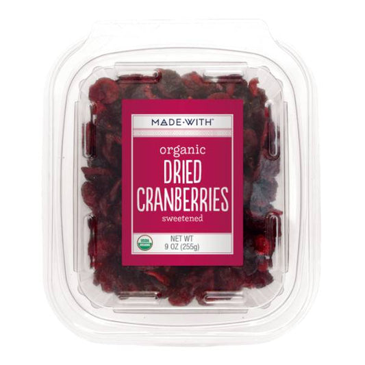 MADE WITH: Organic Dried Fruit Cranberries Tub, 9 oz