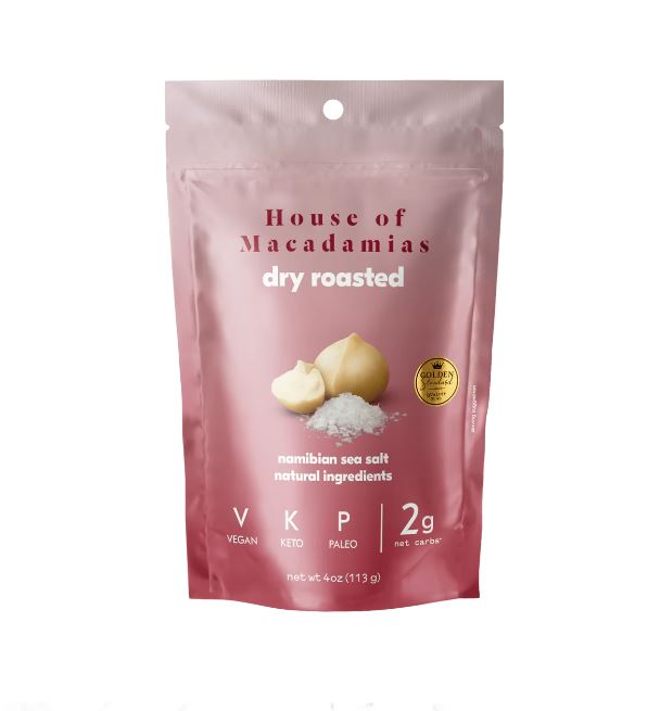 HOUSE OF MACADAMIAS: Dry Roasted Macadamia Nuts With Namibian Sea Salt, 4 oz