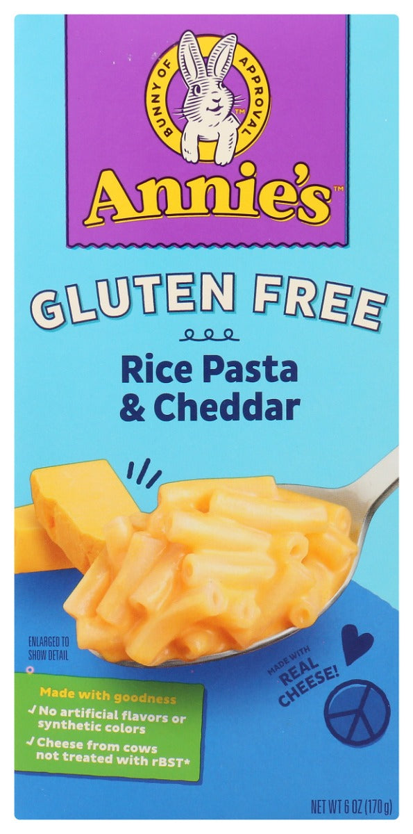 ANNIES HOMEGROWN: Gluten Free Rice Pasta and Cheddar Mac, 6 oz