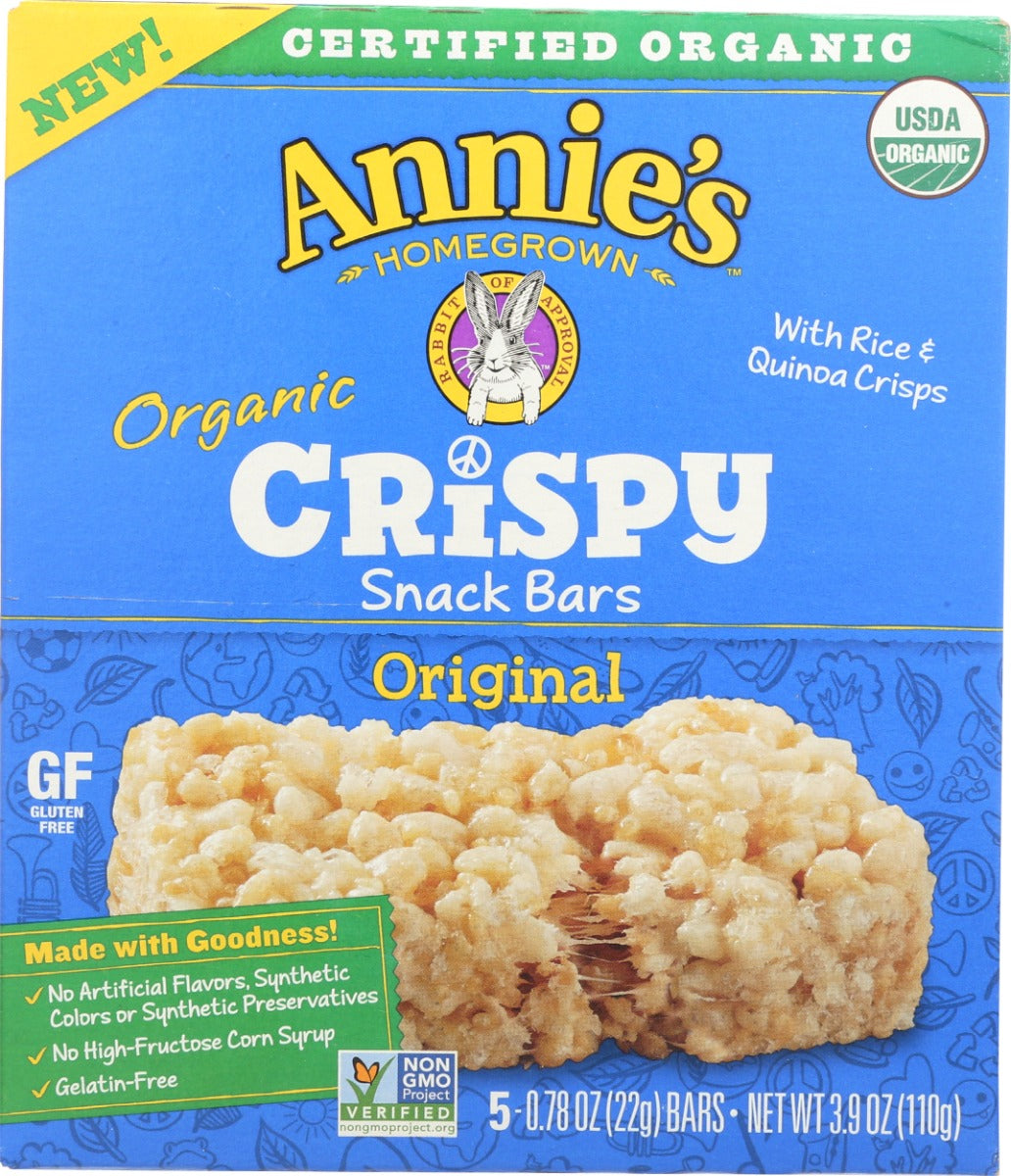 ANNIES HOMEGROWN: Organic Original Crispy Snack Bars, 3.9 oz