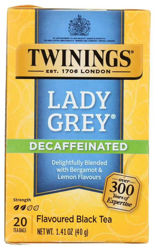 TWINING TEA: Lady Grey Decaf Black Tea, 20 bg