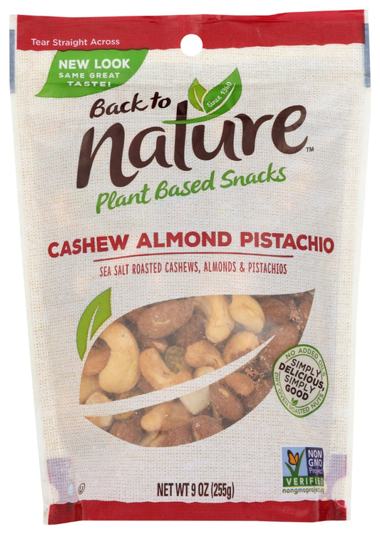 BACK TO NATURE: Cashew Almond Pistachio, 9 oz