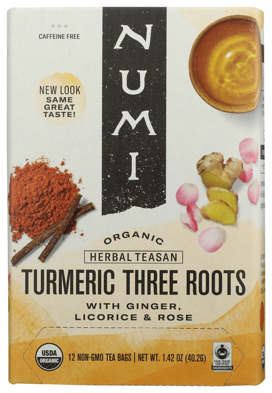 NUMI TEAS: Turmeric Three Roots Tea, 12 bg
