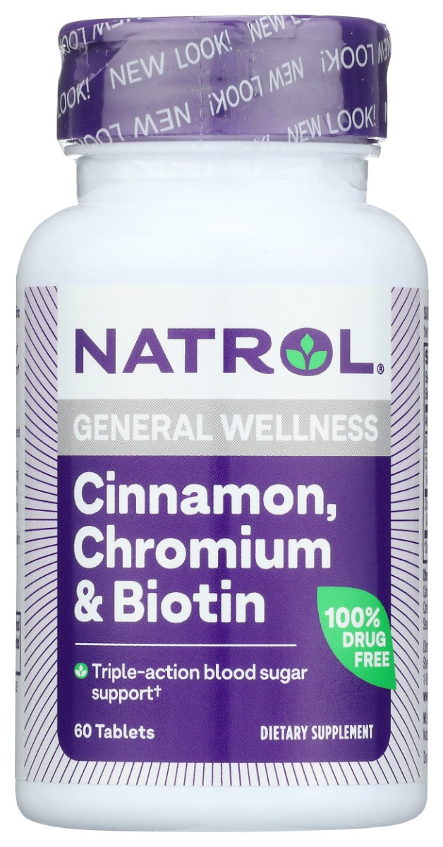 NATROL: Cinnamon Chromium and Biotin, 60 tb