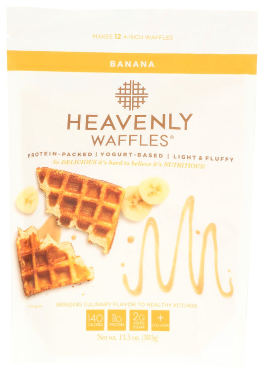 HEAVENLY WAFFLES: Banana Heavenly Waffles Mix, 13.5 oz