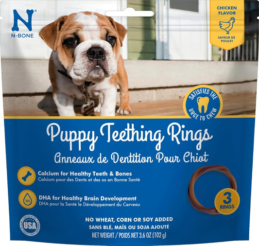 NBONE: Chicken Puppy Teething Rings 3 Count, 3.6 oz
