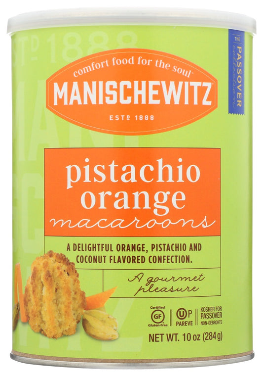 MANISCHEWITZ: Pistachio Orange Macaroons, 10 oz