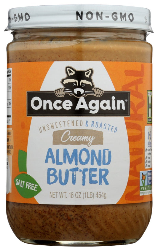 ONCE AGAIN: Creamy Natural Almond Butter Roasted, 16 oz