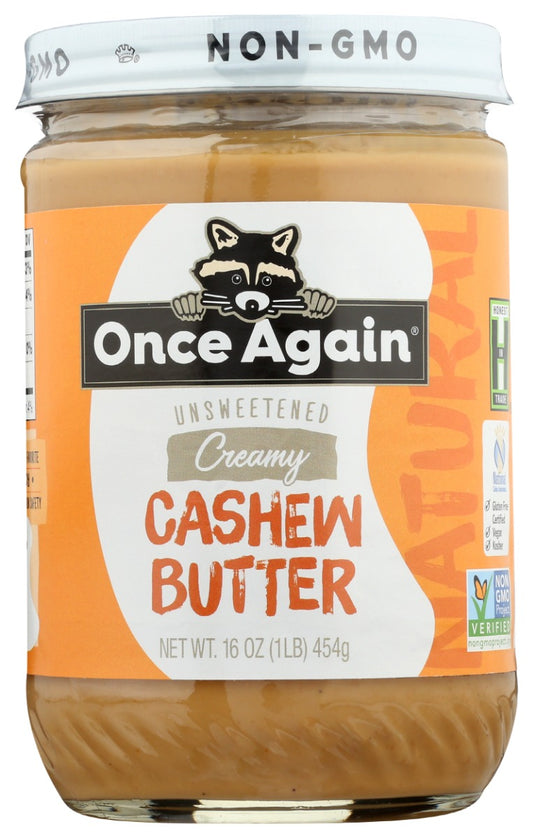ONCE AGAIN: Natural Cashew Butter, 16 oz