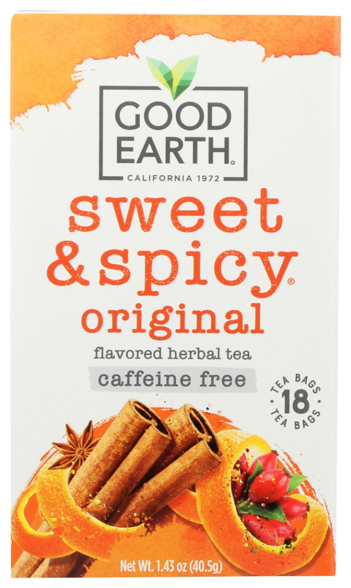 GOOD EARTH: Sweet and Spicy Caffeine Free Tea, 18 bg