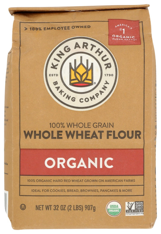KING ARTHUR: 100 Percent Organic Whole Wheat Flour, 2 lb