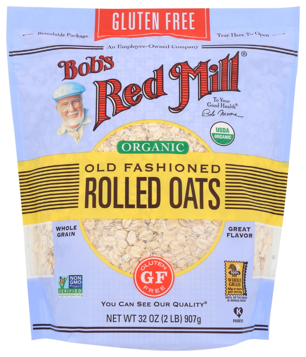 BOBS RED MILL: Gluten Free Organic Old Fashioned Rolled Oats, 32 oz