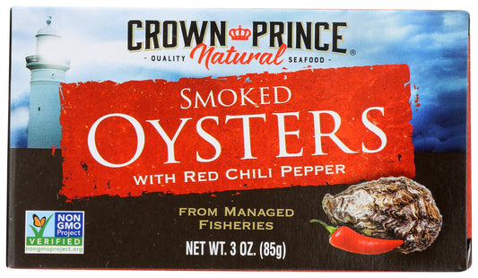 CROWN PRINCE: Smoked Oysters with Red Chili Pepper, 3 oz