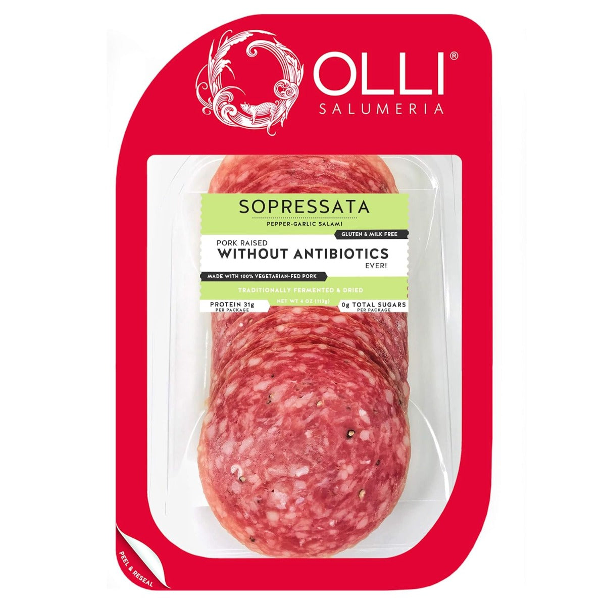 OLLI  SALUMERIA: Sopressata Robust Salami Pre Sliced, 4 oz