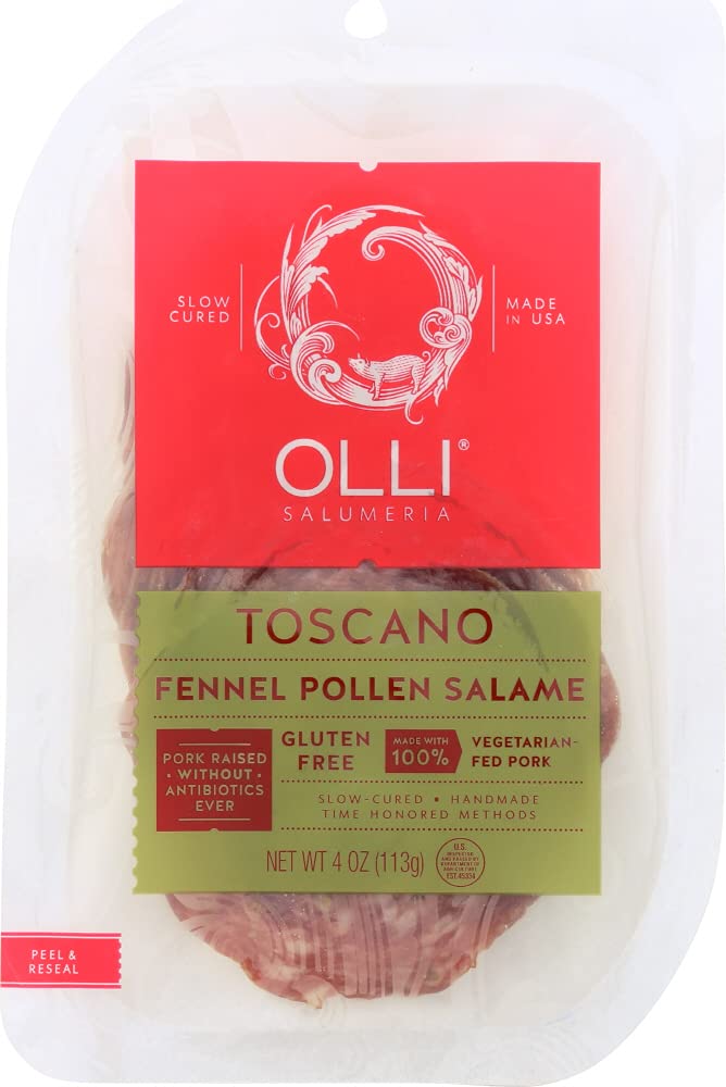 OLLI SALUMERIA: Toscano Fennel Pollen Salame Pre Sliced, 4 oz