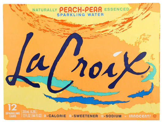 LA CROIX: Peach Pear Sparkling Water 12Pk, 144 fo