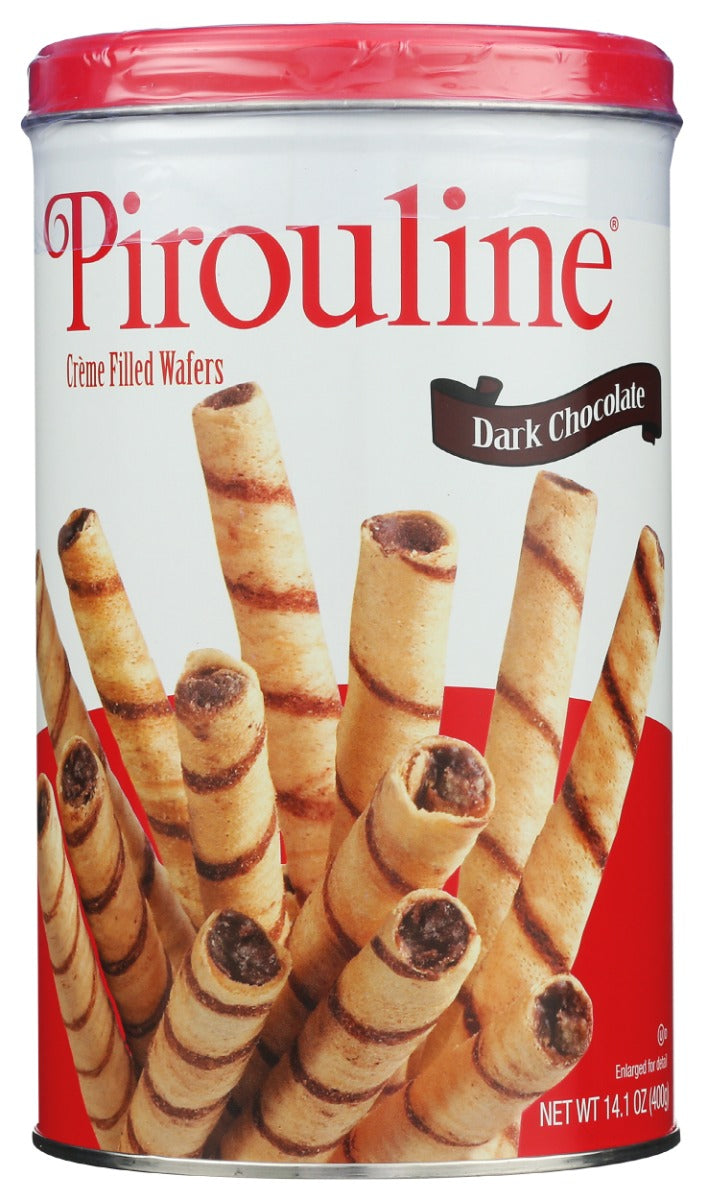 DEBEUKELAER: Pirouline Dark Chocolate Rolled Wafers, 14.1 oz